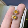 Aretes Fanta Naturales con Fuego Intenso y Color Brillante, Piedras Sueltas de 5*6mm, Finamente Elaborados con Plata de Ley 925