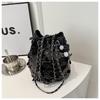 Bolso de Lentejuelas de Moda Bolso de Cubo con Cadena Elegante para Mujer Primavera y Verano 2024 Nuevo Bolso de Mujer de Moda para Cena Baile