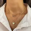 Colar de Coração com Diamante Estilo Ins para Mulheres, Design Versátil de Nicho, Corrente de Clavícula de Luxo Acessível de Alta Qualidade, Colar com Pingente de Coração