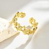 Popular en Tiktok estilo ins nicho hueco estrella de cinco puntas anillo para mujer moda OL personalidad 14K oro joyería de mano al por mayor
