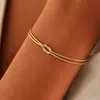 Pulseira de Corrente Cobra Nova Transfronteiriça Amazon Pulseira Nó de Coração Joias Simples da Moda Presente de Feriado para Mulheres