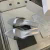Sandalias de tacón de aguja plateadas estilo francés con punta fina y diseño de boca de pez para mujer, nuevas de verano 2026, de moda en Instagram, nicho, versátiles, zapatillas de tacón bajo