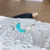 Anillo Abierto de Gota de Aceite Esmaltado Azul Mariposa Fresco y Frío Nicho Lujo Ligero Gama Alta Apilable para Mujeres