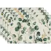 Mat de aislamiento impermeable con estampado a una cara de lino, estilo floración de tulipán y girasol, temática de flores y pájaros, nuevo de verano, transfronterizo de Temu