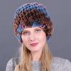 Suministro Sombrero de Invierno para Mujer de Piel de Conejo Rex Sombrero Trenzado de Piel de Conejo Sombrero Piña Espiral de Piel de Conejo Sombrero Cálido Engrosado