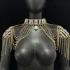 Xale com Corrente de Ombro e Franjas Estilo Europeu e Americano Transfronteiriço, Acessórios Femininos de Alto Padrão, Corrente para Corpo com Strass, Colar de Cristal, Venda Direta da Fábrica