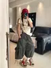 Directamente del fabricante: Pantalones Cortos de Trabajo Cropped de Estilo Americano con Cordón, Diseño Plisado, Bolsillos Grandes, Pierna Ancha para Hombres y Mujeres, Verano