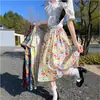 Falda Floral para Mujer 2026 Primavera y Verano Nuevo Estilo Retro Estilo Suave Falda de Pastel al Óleo Cintura Alta Adelgazante Falda de Longitud Media