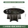 Mesa Redonda Grande Eléctrica con Cubierta de Piedra, Mesa de Comedor de Lujo con Parrilla Integrada, Mesa Redonda Grande Eléctrica Giratoria con Parrilla