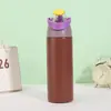 Novo copo térmico esportivo para estudantes, copo com canudo de uso duplo na cor macaron, modelo popular de comércio exterior, copo de água portátil para viagens ao ar livre