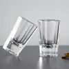 Atacado de fábrica copo de vidro para destilados fundo grosso listrado copo para licor pequeno copo de vinho reto pequeno copo swallow 20ml