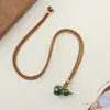 Collar Original Nuevo de Calabaza con Esmalte de Goteo de Aceite Estilo Chinoiserie, Sencillo, de Alta Gama, Moderno y Versátil, Cadena Larga para Suéter para Mujer