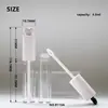 Novo frasco dispensador de batom líquido e gloss labial em formato de coração, embalagem de maquiagem transparente cilíndrica para batom líquido e óleo labial, suprimento