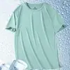 Camiseta de Manga Corta para Hombre Verano Color Sólido Holgada Transpirable Alta Elasticidad Secado Rápido Camiseta Deportiva Casual para Hombre Seda de Hielo Secado Rápido