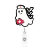Halloween Boo Fantasma Flash Powder Médico Porta-Cartão com Clipe Retrátil Porta-Crachá Criativo Pingente Item Quente Transfronteiriço