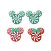 Pendientes colgantes de bricolaje con impresión acrílica de doble cara con cabeza de Mickey de Navidad, material decorativo