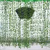 Enredadera de Ratán Artificial Hiedra Colgante de Pared Hojas Verdes Falsas Decoración de Escena Planta Verde Potos Artificial de Interior