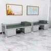 Litera de Dos Pisos de 14 Unidades con Estructura de Hierro para Dormitorio de Personal, Cama Superior y Mesa Inferior, Armario de Almacenamiento, Escritorio