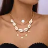 Bestseller transfronterizo Collar bohemio de conchas, joyería de cadena para clavícula multicapa estilo vacación de verano en la playa al por mayor