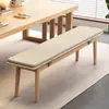 Banqueta Final de Cama Estofada de Madeira Maciça Nórdica Mesa de Chá Banqueta Simples Longa Banqueta para Trocar Sapatos no Quarto Banqueta Longa para Sala de Jantar Banqueta com Tábua de Madeira