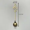 Colher Criativa de Aço Inoxidável 304 em Formato de Nota Doméstica de Alto Valor Colher para Mexer Ninho de Pássaro Colher para Sobremesa Bolo Colher para Sorvete