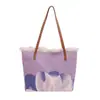 2025 Novo Estilo Manchas Cartas de Viagem Moda Simples Franja Personalizado Lona Tendência Grande Capacidade Bolsa de Ombro Tote