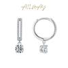 S925 Brincos elegantes europeus e americanos de prata esterlina para mulheres, brincos de diamante de simulação avançada, joias de orelha da moda internacional