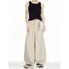 Pantalones Casuales de Pierna Ancha Estilo Hong Kong, Modernos para Pareja, Simples y Estructurados, Silueta Firme y Resistente, Pantalones Largos de Corteholgado para Hombre