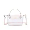 Bolso Cruzado Casual Versátil para Viajes Diarios, Bloqueo de Color, Impermeable, PVC, Bolso Tipo Bollo de Gelatina, Bolso de Hombro Cruzado