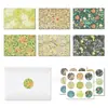 Hk067 Cartão de Saudação com Padrão Retrô Cartão de Saudação Cartão de Bênção para Adultos Cartão Decorativo de Flores Grandes Retrô Conjunto de Envelopes para Cartão de Saudação