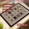 Tapete Drenante de Cozinha em Lama Diatomácea Retro Tapete Protetor Absorvente de Água Antiderrapante para Bancada de Cozinha Tapete de Mesa para Isolamento Térmico e Proteção Contra Escaldamento de Louças