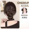Peruca coque de pena com presilha de garra, coque naturalmente fofo, elástico de cabelo de alta qualidade com estampa de leopardo, peruca coque baixo