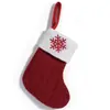 Medias navideñas de punto rojas decorativas y nuevas, con letras festivas bordadas y colgantes, para Navidad transfronterizas.