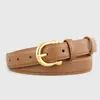 Cinturón Minimalista Retro Versátil Estilo Japonés con Hebilla Dorada para Mujer, Cinturón Color Nude para Combinar con Jeans y Pantalones de Vestir, En Stock para Venta al por Mayor