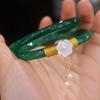 Bestia tragadora de oro calcedonia natural pulsera tintineante pulsera de ágata extremadamente delgada pequeña y exquisita pulsera de jade joyería para damas