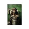 Póster divertido de animales, perro humorístico leyendo periódico, lienzo artístico, pintura decorativa para baño.