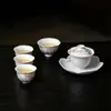 Juego de Té Kung Fu Mojing Morado Nebuloso Jardín de Primavera Peonía Pintado a Mano Peonía, Tetera Doméstica, Gaiwan, Taza de Té, Bandeja para Tetera, Colección de Juegos de Té