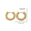 Brincos Assimétricos de Cobre Banhado a Ouro 18K com Design Corrugado Retrô Francês Brincos de Nicho de Luxo Brincos que Não Desbotam
