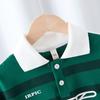 Camisa Polo de Niño Camiseta de Manga Corta Letra Verde Verano Ropa para Niños Tops para Niños Ropa de Niño Pequeño Bebé