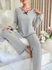 Conjunto de Loungewear Casual Feminino 2024 Amazon Transfronteiriço com Costelas e Borda Preta, com Bojos no Peito para o Verão