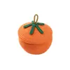 Cesta de armazenamento de corda de algodão tecida à mão com tampa, adequada para guardar lanches e itens diversos, organizador de mesa decorativo