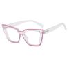 Gafas lisas ojo de gato triángulo transfronterizas con luz anti-azul, montura de gafas nueva y2g europea y americana, montura de gafas transparente de moda para mujer