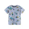 Camiseta de Manga Corta para Niños de Verano con Estampado de Coche de Dibujos Animados Europeo y Americano, Cuello Redondo, Camiseta de Algodón Tejido para Niños, Venta al por Mayor