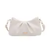 Bolsa Pequeña Cuadrada Fresca Dulce de Mano para Mujer 2026 Verano Nuevo Color Sólido Plisada Bolso de Hombro Único Bolso Cruzado para Viajes