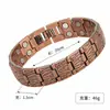 Pulsera Magnética Popular de Metal Antiguo de Cobre Rojo Transfronteriza Europea y Americana para Hombres, Pulsera de Pareja Magnética Completa Ancha Vintage Ajustable