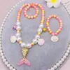 Venta Caliente Amazon Set de Collar y Pulsera de Perlas para Niños Collar de Sirena Accesorios para Niña Bebé Venta al por Mayor