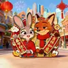 Zootopia 2 - Edición Navideña de Nick y Judy Imán Plano Magnético de Acrílico de Alta Calidad para Refrigerador Regalo