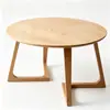 Mesa de centro redonda de madera maciza nórdica, mesa redonda pequeña estilo ISN, mesa baja de tatami japonés, popular en alojamientos tipo Airbnb en línea, adecuada para tomar el té en el balcón