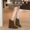 Elegantes e estilosas~ Botas Western Maillard Emagrecedoras para Mulheres, Tiras com Fivela Salto Grosso Couro Macio Botas de Cano Alto, Novas Botas Outono/Inverno 2026