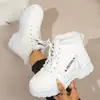 Nuevo modelo de zapatos de algodón cálidos, antideslizantes para invierno, populares, engrosados, impermeables, forrados de felpa del Noreste, botas Martin 2026, botas de nieve para mujer